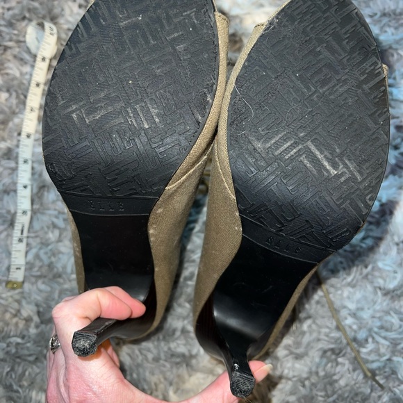 Elle Open Toe Canvas Bootie Heels - Picture 6 of 7